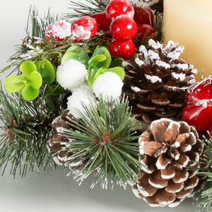 Венок для свечи Goglielmo с ягодами и шишками 24 см Christmas Deluxe фото 2