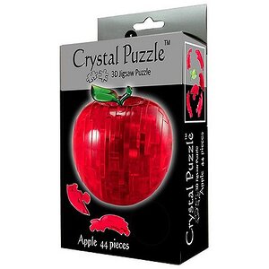 Головоломка 3D Яблоко, красный, 9 см, 44 эл. Crystal Puzzle фото 2