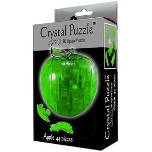 Головоломка 3D Яблоко, зеленый, 9 см, 44 эл. Crystal Puzzle фото 2