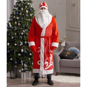 Взрослый карнавальный костюм Дед Мороз, 52-54 размер