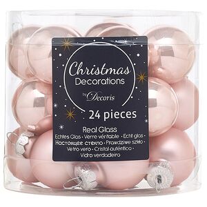 Набор стеклянных шаров 2.5 см розовый бутон mix, 24 шт Kaemingk/Winter Deco фото 2