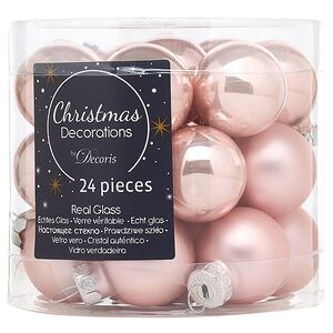 Набор стеклянных шаров 2.5 см розовый бутон mix, 24 шт Kaemingk/Winter Deco фото 1