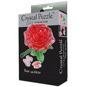 3D пазл Роза, красный, 8 см, 44 эл. Crystal Puzzle фото 2