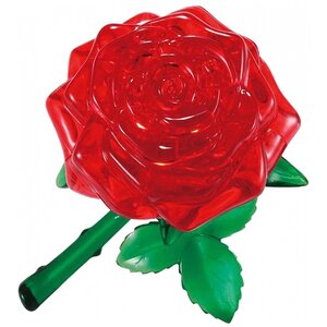 3D пазл Роза, красный, 8 см, 44 эл.