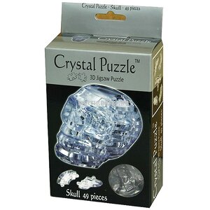 3Д пазл Череп, серебро, 8 см, 49 эл. Crystal Puzzle фото 2