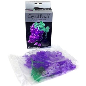 3D пазл Виноград, фиолетовый, 9 см, 46 эл. Crystal Puzzle фото 3