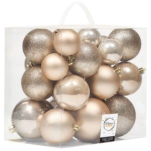 Набор пластиковых шаров Cosmo Перламутровый, 6-10 см, 26 шт Winter Deco фото 3
