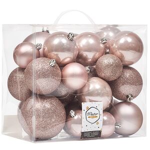 Набор пластиковых шаров Cosmo Розовый Бутон, 6-10 см, 26 шт Winter Deco фото 3