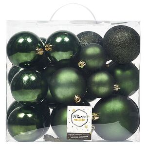 Набор пластиковых шаров Cosmo Зеленый Бархат, 6-10 см, 26 шт Winter Deco фото 4