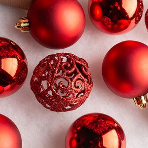 Набор пластиковых шаров Анданте 6 см красный, 16 шт Winter Deco фото 2