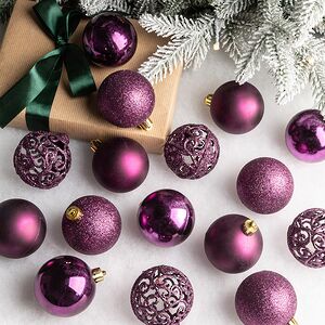 Набор пластиковых шаров Анданте 6 см сливовый, 16 шт Kaemingk фото 1