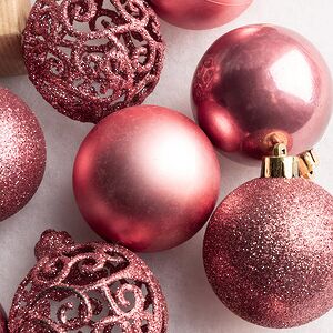 Набор пластиковых шаров Анданте 6 см розовый бархат, 16 шт Kaemingk фото 4