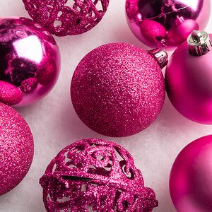 Набор пластиковых шаров Анданте 6 см розовая азалия, 16 шт Kaemingk фото 4