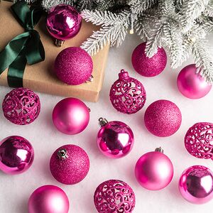 Набор пластиковых шаров Анданте 6 см розовая азалия, 16 шт Kaemingk фото 1