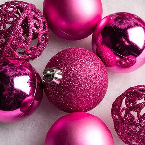 Набор пластиковых шаров Анданте 6 см розовая азалия, 16 шт Kaemingk фото 2