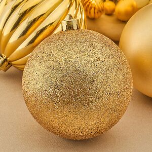 Набор пластиковых шаров Блеск 10 см золотой, 4 шт Winter Deco фото 2