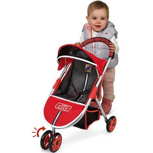 Прогулочная коляска для куклы Сити трехколесная 56 см красная Decuevas Toys фото 2