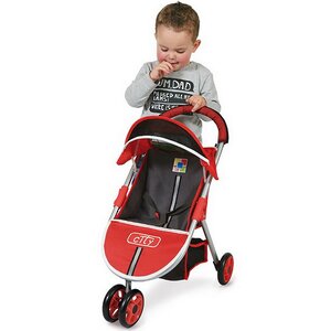 Прогулочная коляска для куклы Сити трехколесная 56 см красная Decuevas Toys фото 3