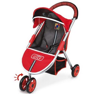 Прогулочная коляска для куклы Сити трехколесная 56 см красная Decuevas Toys фото 1