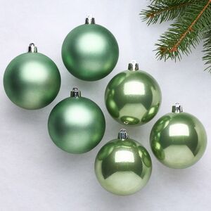 Набор пластиковых шаров Шалфейный 8 см, 6 шт, mix Kaemingk фото 1