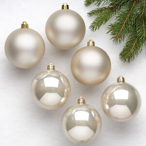 Набор пластиковых шаров Перламутр 8 см, 6 шт, mix Winter Deco фото 1