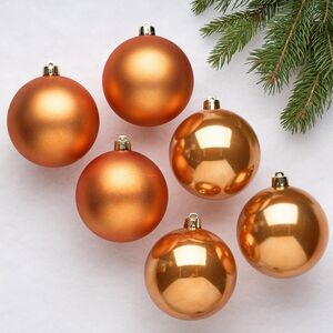 Набор пластиковых шаров Янтарный 8 см, 6 шт, mix