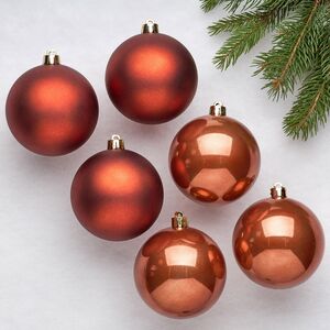 Набор пластиковых шаров Terra Brown 8 см, 6 шт, mix