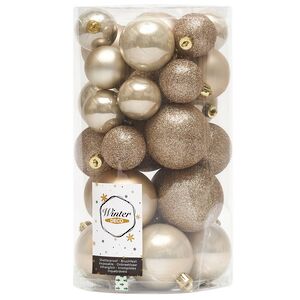 Набор пластиковых шаров Luminous - Перламутровый, 4-6 см, 30 шт Winter Deco фото 3