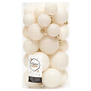 Набор пластиковых шаров Luminous - Молочный, 4-6 см, 30 шт Winter Deco фото 3