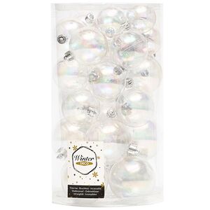 Набор пластиковых шаров Luminous - Прозрачный Перламутр, 4-6 см, 30 шт Winter Deco фото 3