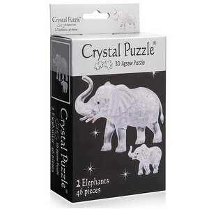 3D пазл Два Слона, 46 элементов Crystal Puzzle фото 2
