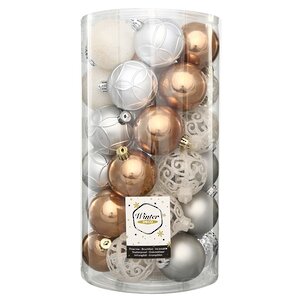 Набор пластиковых шаров Frisette - Венецианский Мрамор 6 см, 37 шт Winter Deco фото 1