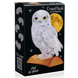 3Д пазл Белая Сова, 9 см, 39 эл Crystal Puzzle фото 3