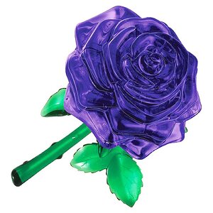 3D пазл Роза, фиолетовый, 8 см, 44 эл. Crystal Puzzle фото 1