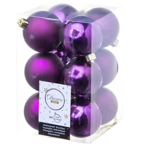 Набор пластиковых шаров Фиолетовый 6 см, 12 шт, mix Kaemingk фото 1
