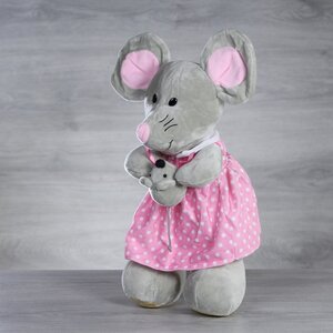 Мягкая игрушка Мышка Дороти в розовом платье 42 см