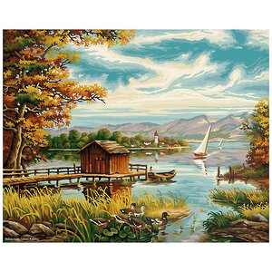 Картина по номерам "На берегу озера", 40*50 см, уцененный Schipper фото 1