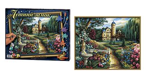 Раскраска по номерам "Летний замок", 40*50 см, уцененный