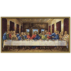 Картина по номерам - Репродукция "Тайная вечеря" Леонардо да Винчи, 40*80 см
