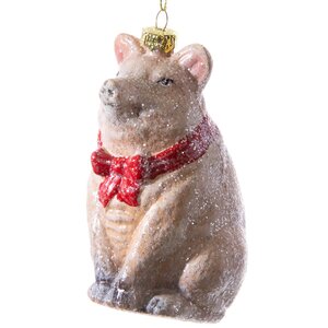 Елочная игрушка Поросенок Бенджамин 9 см, подвеска Новогодняя Сказка фото 1