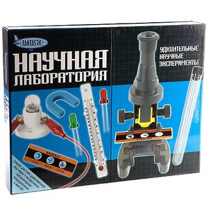Набор для опытов "Научная лаборатория" с микроскопом и книгой Новый Формат фото 1
