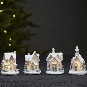 Набор новогодних светящихся домиков Сноутаун - Смолвиль, 4 шт