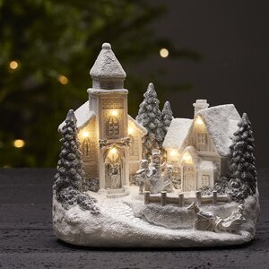 Светящаяся композиция Сноутаун - Рождественская Деревушка 19*18 см на батарейках