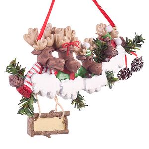 Именная елочная игрушка Лось Хартли и Семья 13*7 см, подвеска Kurts Adler фото 2