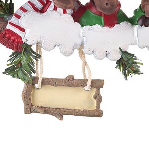 Именная елочная игрушка Лось Хартли и Семья 13*7 см, подвеска Kurts Adler фото 4