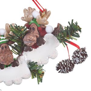 Именная елочная игрушка Лось Хартли и Семья 13*7 см, подвеска Kurts Adler фото 5