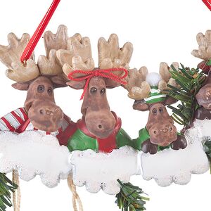 Именная елочная игрушка Лось Хартли и Семья 13*7 см, подвеска Kurts Adler фото 3