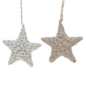 Набор елочных игрушек Braided Stars 10 см, 2 шт, подвеска Koopman фото 1