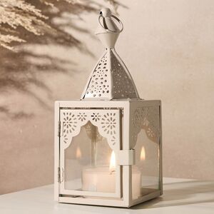 Металлический подсвечник-фонарь Шанклин 17 см светло-бежевый