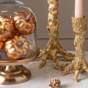 Искусственная тыква для декора Galloway Gold 7 см, 6 шт, на проволоке Edelman фото 4